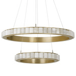 Avalon Halo Chandelier - Satin Brass / Alabaster
