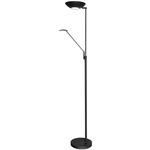 Mother & Son Modern Torchiere Reading Lamp - Black
