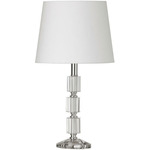 Crystal Column Table Lamp - Polished Chrome / Clear / White