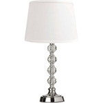 Crystal Ball Table Lamp - Polished Chrome / Clear / White
