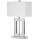 Crystal Decorative Table Lamp - Polished Chrome / Clear / White
