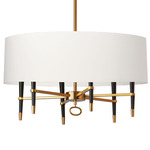 Langford Chandelier With Shade - Vintage Bronze /  White / White