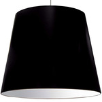 Oversized Tapered Drum Pendant - Polished Chrome / Black / White / Black / White