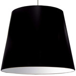 Oversized Tapered Drum Pendant - Polished Chrome / Black / White / Black / White