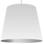 Oversized Tapered Drum Pendant - Polished Chrome / White / White / White