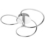 Romy Semi Flush Ceiling Light - Polished Chrome / White