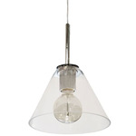 Roswell Cone Pendant - Polished Chrome / Clear