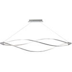 Selene Linear Pendant - Satin Chrome / White