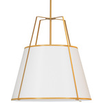 Trapezoid Large Tapered Pendant - Gold / White