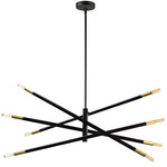 Wand Linear Pendant - Matte Black / Aged Brass