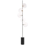 Tempo Floor Lamp - Nickel / Clear