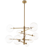 Argento Chandelier - Antique Brass / Clear