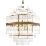 East Chandelier - Antique Brass / Clear