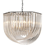 Hyeres Chandelier - Nickel / Clear