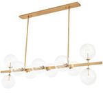 Largo Linear Pendant - Antique Brass / Clear