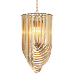 Murano Chandelier - Antique Brass / Champagne