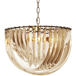 Murano Chandelier - Antique Brass / Champagne