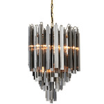 Salerno Chandelier - Antique Brass / Smoke