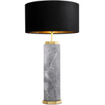 Newman Table Lamp - Grey Marble / Black