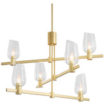 Calabria Linear Chandelier - Louise Brass / Clear