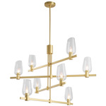 Calabria Linear Chandelier - Louise Brass / Clear