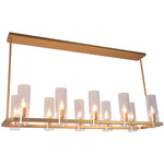 Colonna Rectangle Chandelier - Beaufort Brass / Clear