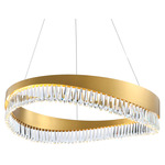 Venosa Round Chandelier - Champagne Gold / Crystal