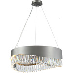 Venosa Round Chandelier - Old World Pewter / Crystal