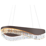 Venosa Long Chandelier - Matte Black / Crystal