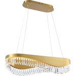 Venosa Long Chandelier - Champagne Gold / Crystal