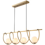 Gubbio Linear Chandelier - Rembrandt Brass / Opaque Gradient