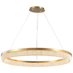 Pescara Round Chandelier - Champagne Gold / Crystal