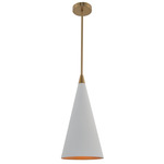 Orly Pendant - Beaufort Brass / Matte White
