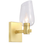 Calabria Wall Sconce - Louise Brass / Clear
