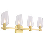 Calabria Bathroom Vanity Light - Louise Brass / Clear