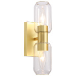 Manarola Wall Sconce - Louise Brass / Clear