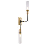 Sovana Zigzag Wall Sconce - Rembrandt Brass / Clear