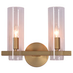 Colonna Bathroom Vanity Light - Beaufort Brass / Clear