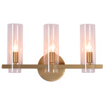 Colonna Bathroom Vanity Light - Beaufort Brass / Clear