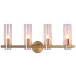 Colonna Bathroom Vanity Light - Beaufort Brass / Clear