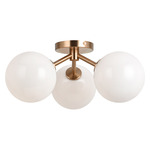 Novo Ceiling Light Fixture - Aged Gold Brass / Opal