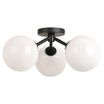 Novo Ceiling Light Fixture - Black / Opal