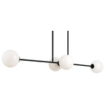 Novo Linear Chandelier - Black / Opal