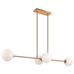 Novo Linear Chandelier - Aged Gold Brass / Opal