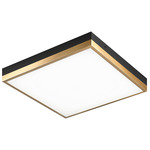 Tux Ceiling Light Fixture - Black / Aged Gold Brass / Frosted