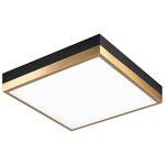 Tux Ceiling Light Fixture - Black / Aged Gold Brass / Frosted