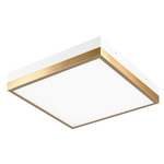 Tux Ceiling Light Fixture - White / Aged Gold Brass / Frosted