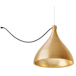 Swell Single String Medium Indoor / Outdoor Pendant - Brass