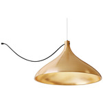 Swell Single String Wide Indoor / Outdoor Pendant - Brass
