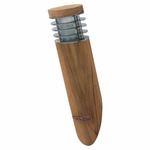 Ellipse Outdoor Wall Sconce - Stainless Steel / Teak Wood